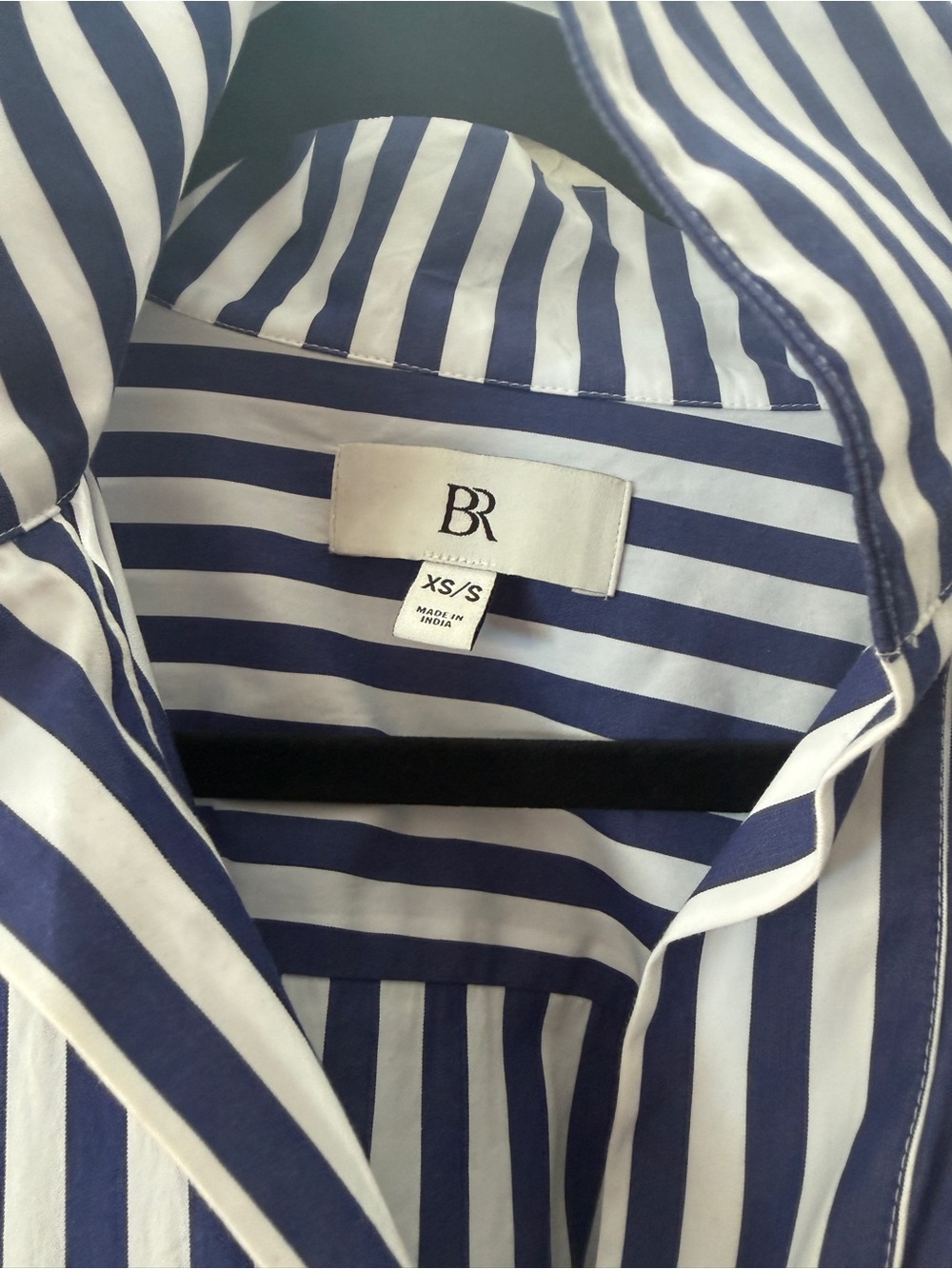Banana Republic Navy and White Striped Maxi Shirt poplin Dress - Picture 7 of 10